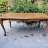 Louis XV coffee table in oak and cherry marquetry.