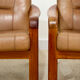 Vintage living room set – 2-seater sofa & cognac leather armchair