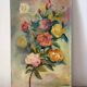 Roses, oil on panel signed Frigola 1965