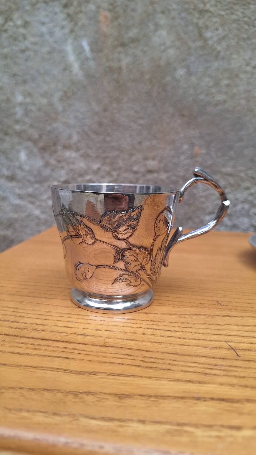 Christofle Gallia silver plated cup and saucer