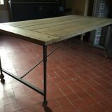 Wood and iron dining table