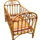 Vintage rattan baby bed 1960