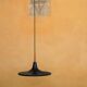 Vintage tulip hanging lamp in black metal and copper