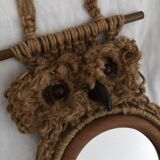 Owl macramé mirror of the 70s