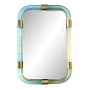 Luxury Azzure "Torchon- Torciglione" Murano Glass Wall Mirror