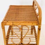 Table d'appoint en rotin, Italie années 60