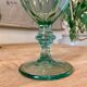 9 green molded glass glasses