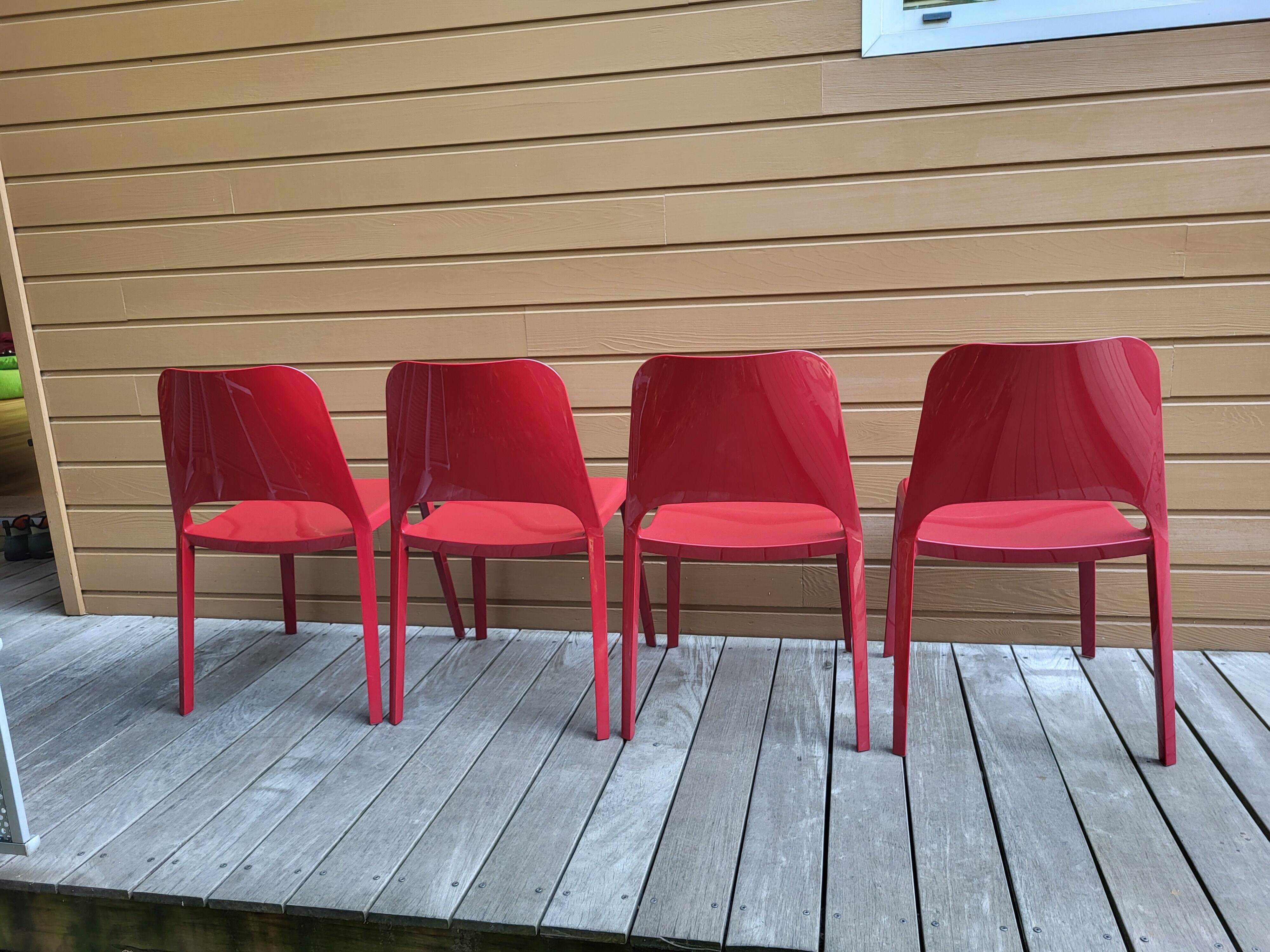 4 chaises kate de zanotta  designer  roberto barbiéri