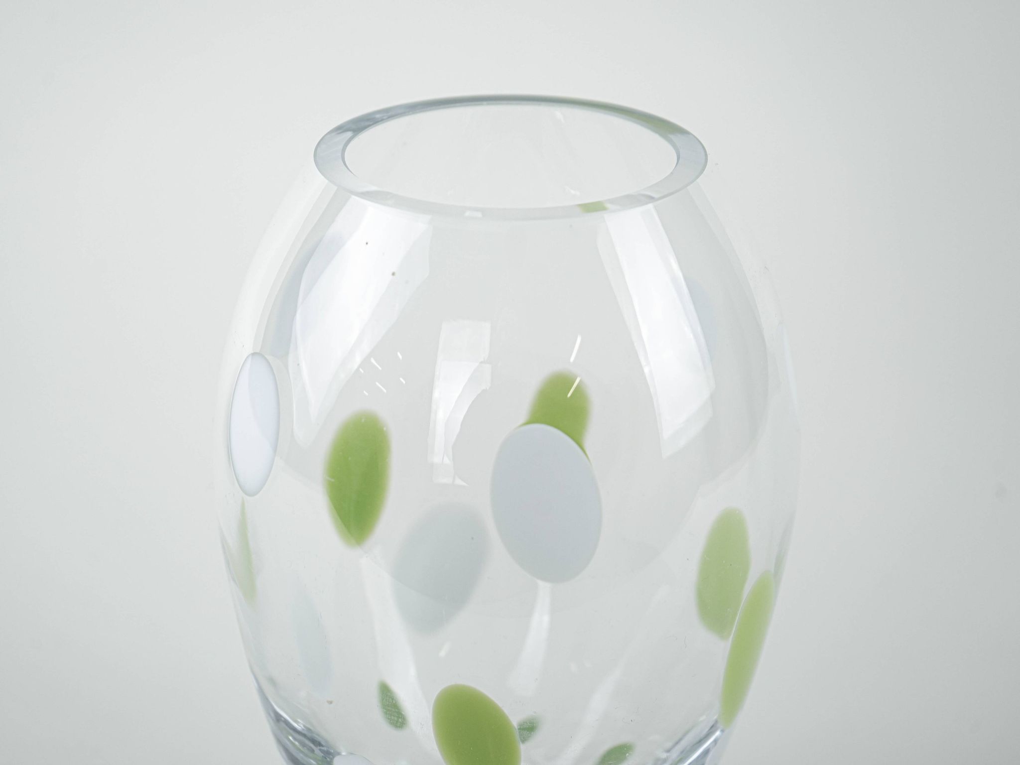 Polka-dot glass vase, Danish design, 1970s, made in Denmark