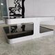 Vintage coffee table design 1970's brushed aluminum