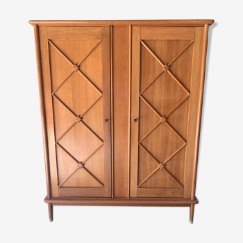 Armoire lingère & penderie en chêne année 50