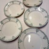 5 assiettes à dessert ancienne de chez Moulins des loups en bon état