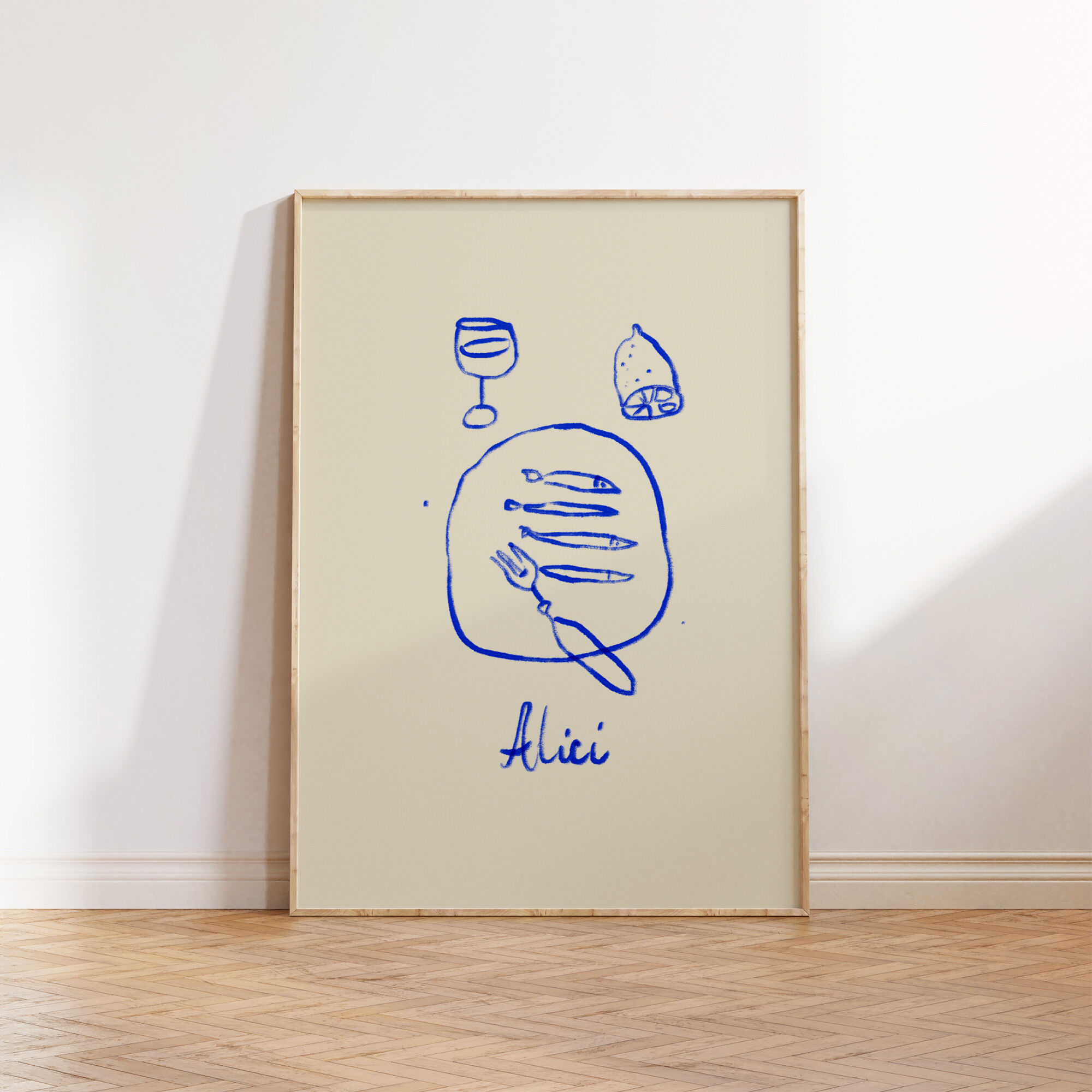 Anchovy -  Illustration giclee print, 50x70cm