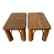 Vintage rattan low stools