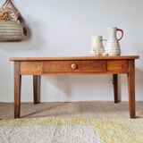Low farmhouse table with drawer - L100