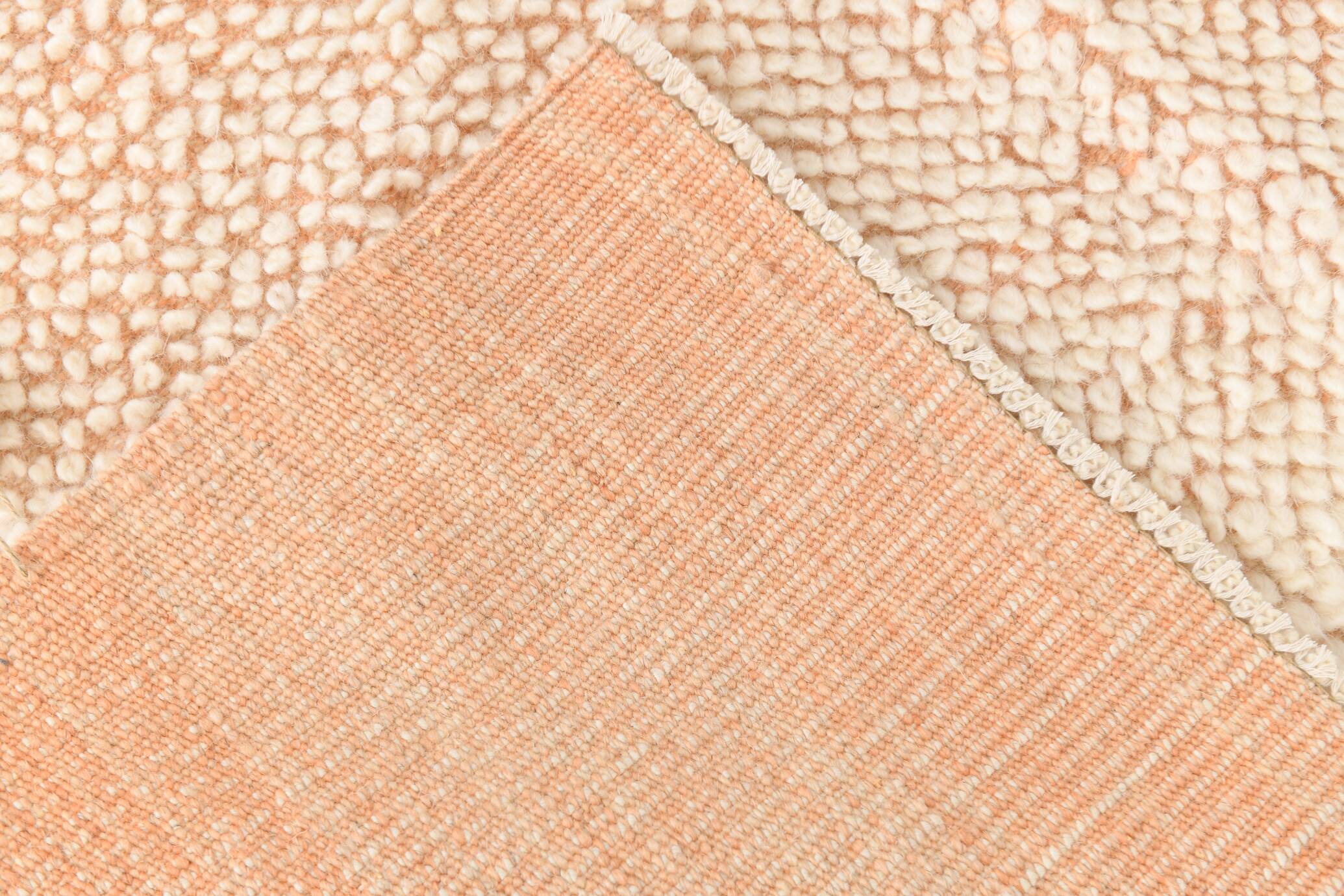 8x10 Pale Orange Beige Handmade Vintage Oushak Rug