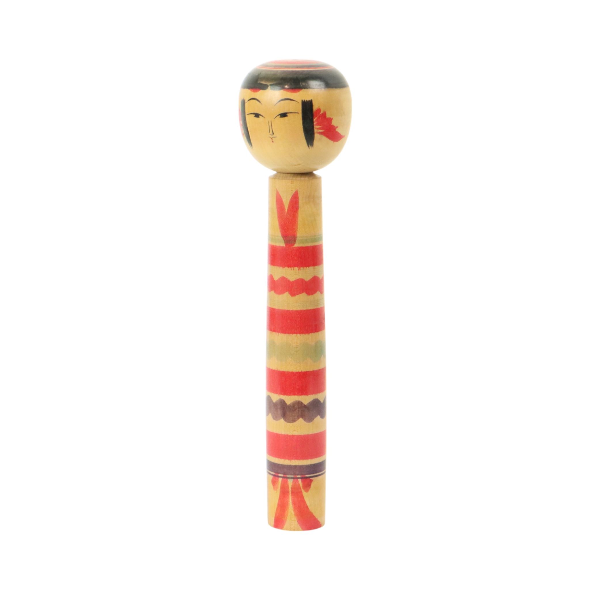 Large Kokeshi Doll XL Solid Wood Japan Showa Period 37cm