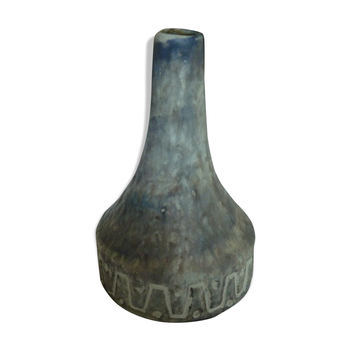 Vase en ceramique W Germany gris bleu