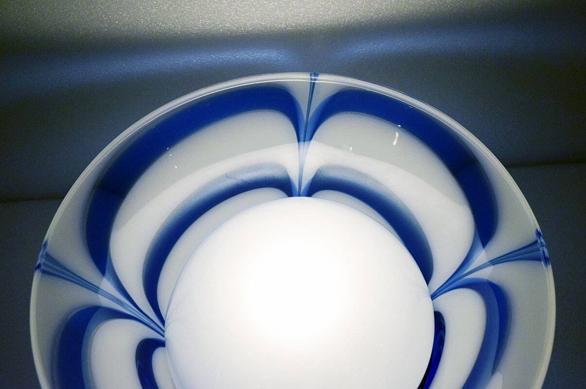 Mazzega Murano 70s table lamp with double glass