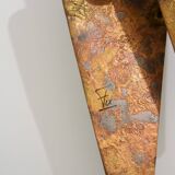 Auguste fixed sculpture metal appliqué patinated around 1970