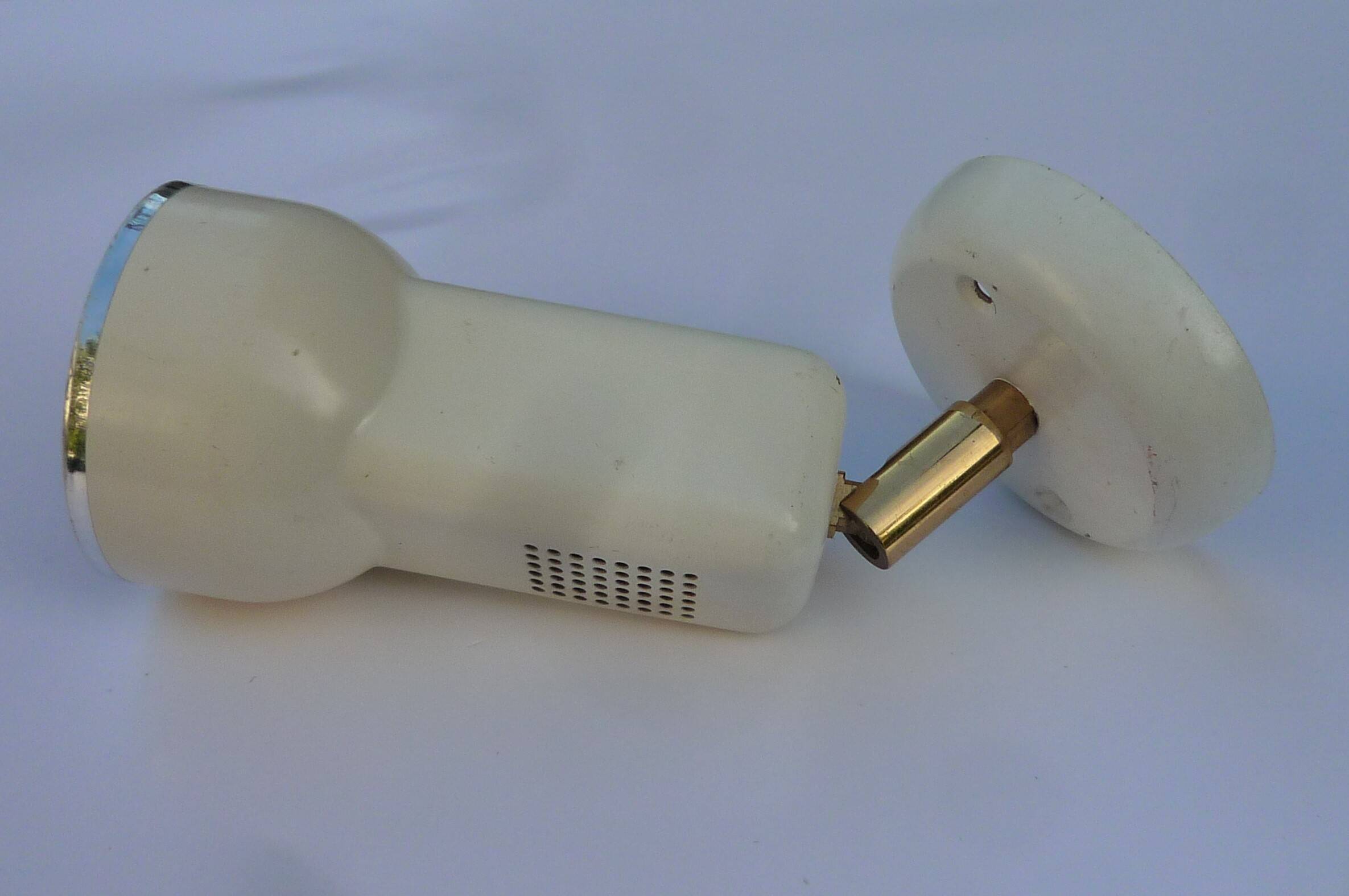 Small wall spot in white metal, vintage 1980