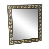 Oriental mirror in bone, copper and brass