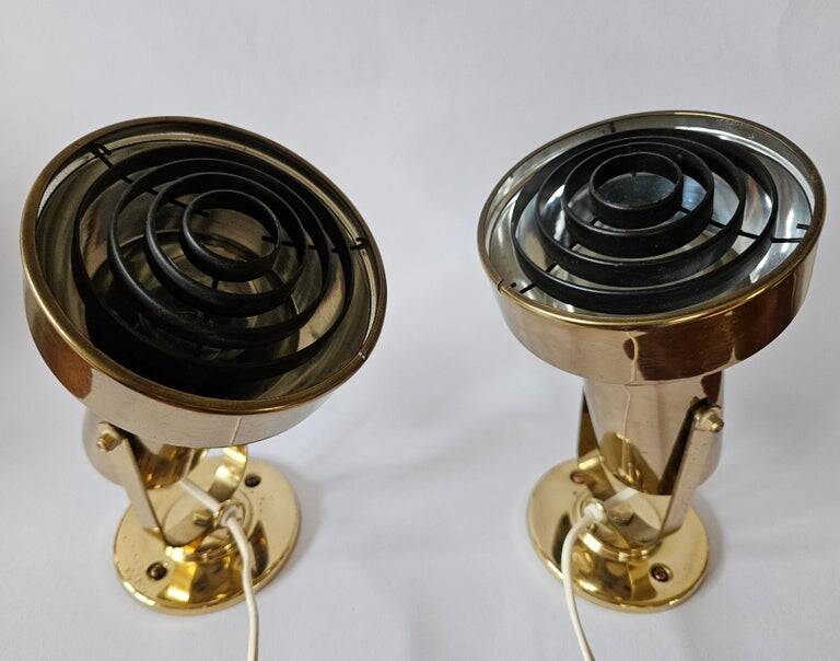 Rare pair of mid-century wall lamps, aneta, sweden, 1970s