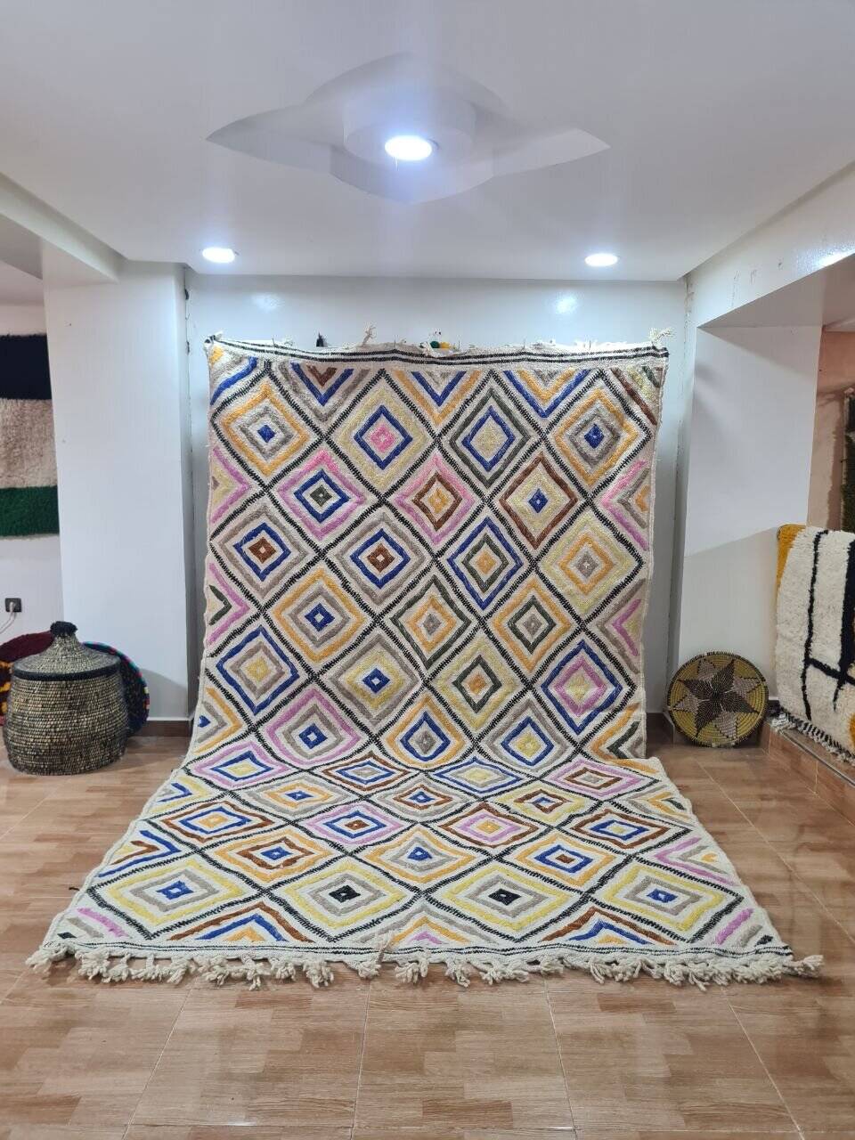 Handmade wool Berber rug 300X200 cm