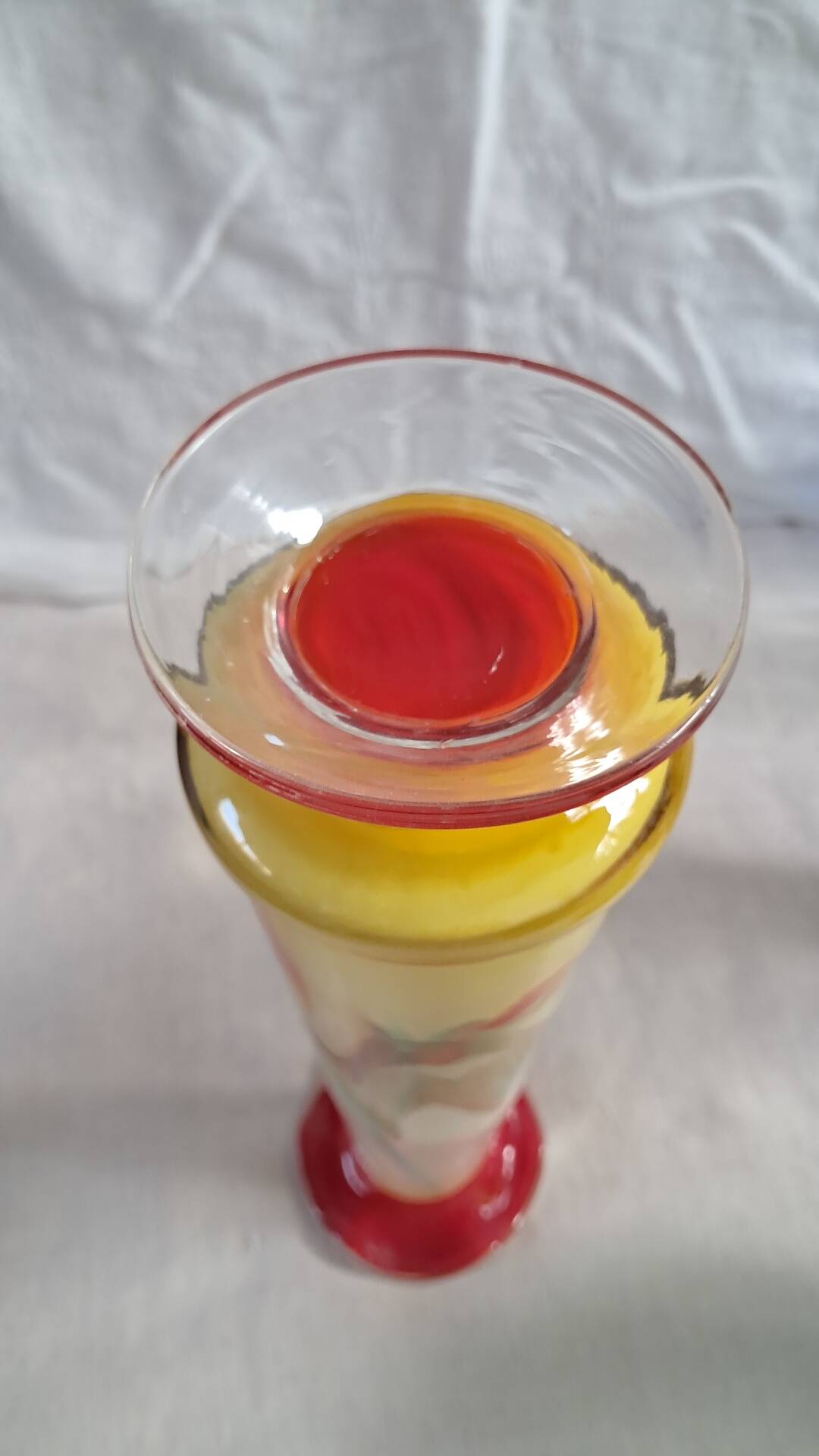Vintage Opaline Multicoloured Glass Soliflore Vase – 1970s