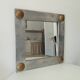 Vintage folk art mirror in cast aluminum and solid brass 60s/70s 50*50 cm