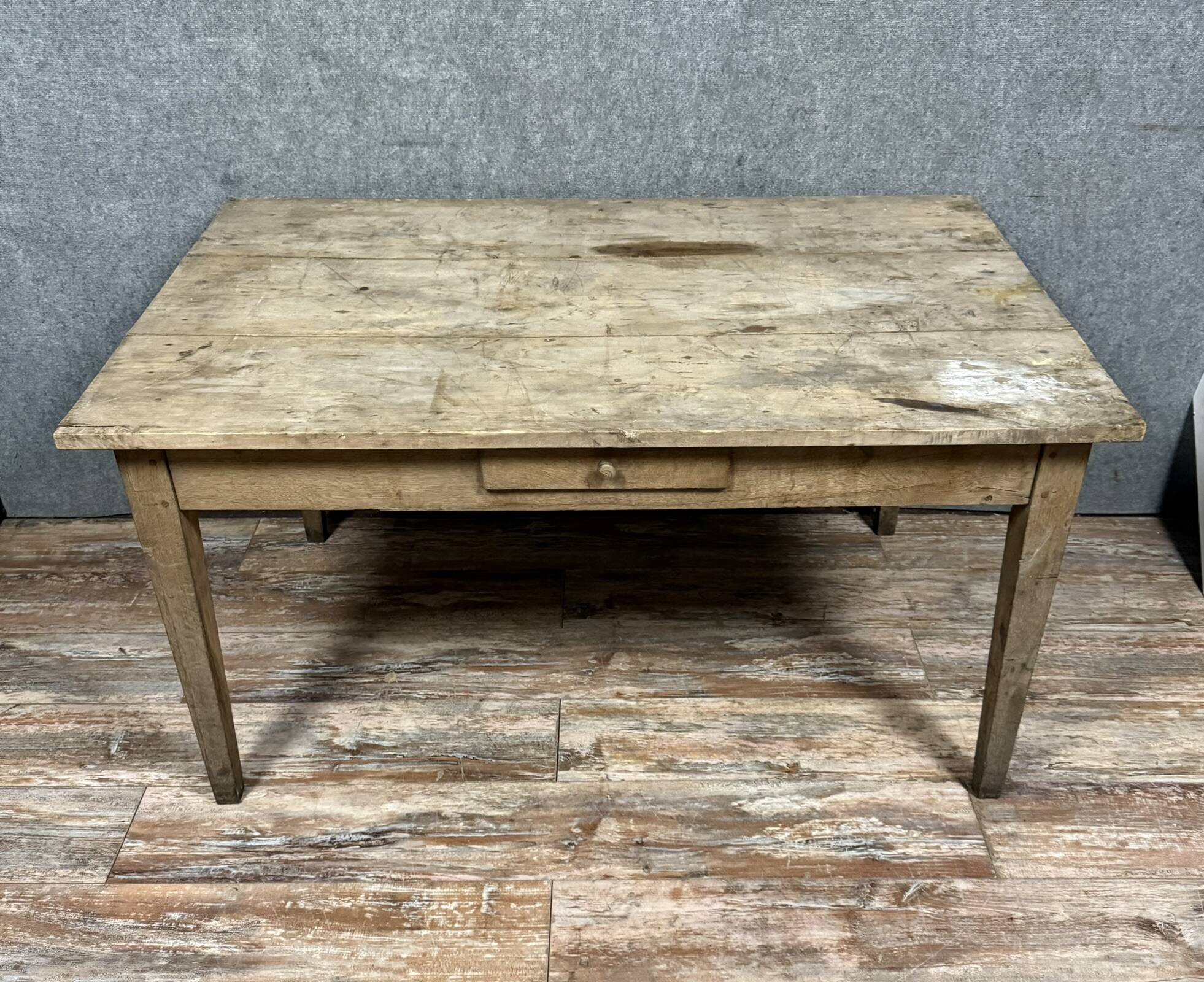Louis XVI period desk in stripped wood circa 1800