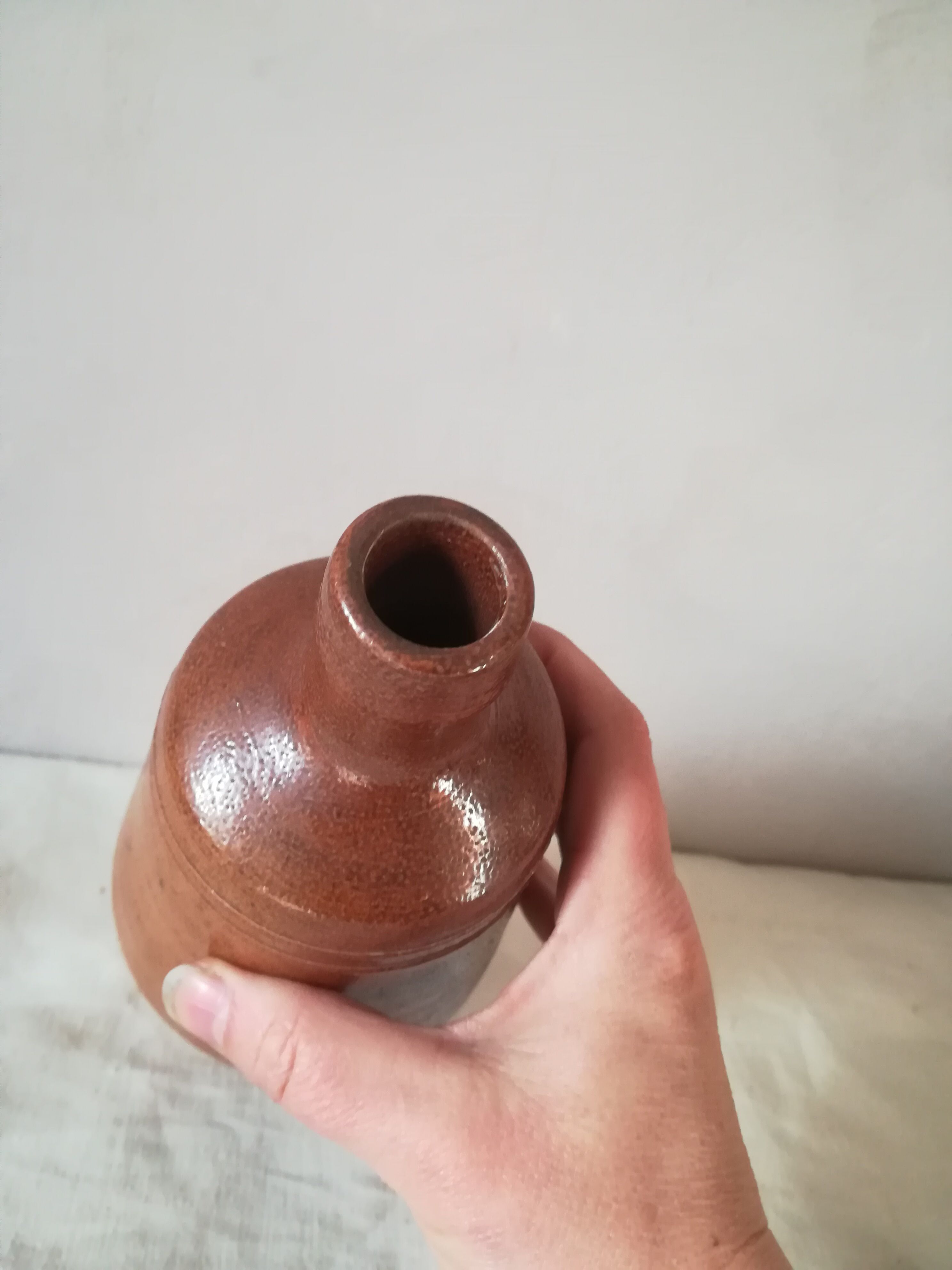Vase bouteille en grès