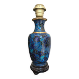 Vase brass enamel cloisonné Asian decoration mounted in lamp