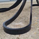 Space Age table in steel with smoked glass top, 1970