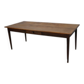 Table à manger en chêne de ferme rustique française du début du 20e siècle