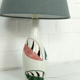 Hand painted ceramic table lamp, Mid-Century, Italy 1950s