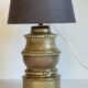 Chic brass lamp and vintage fabric
