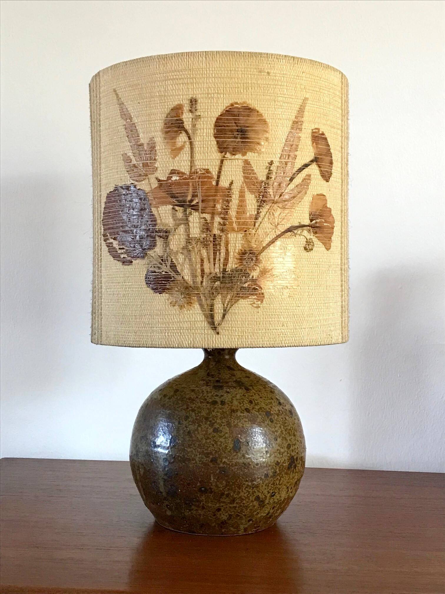 Vintage pyrite stoneware lamp from the 70s