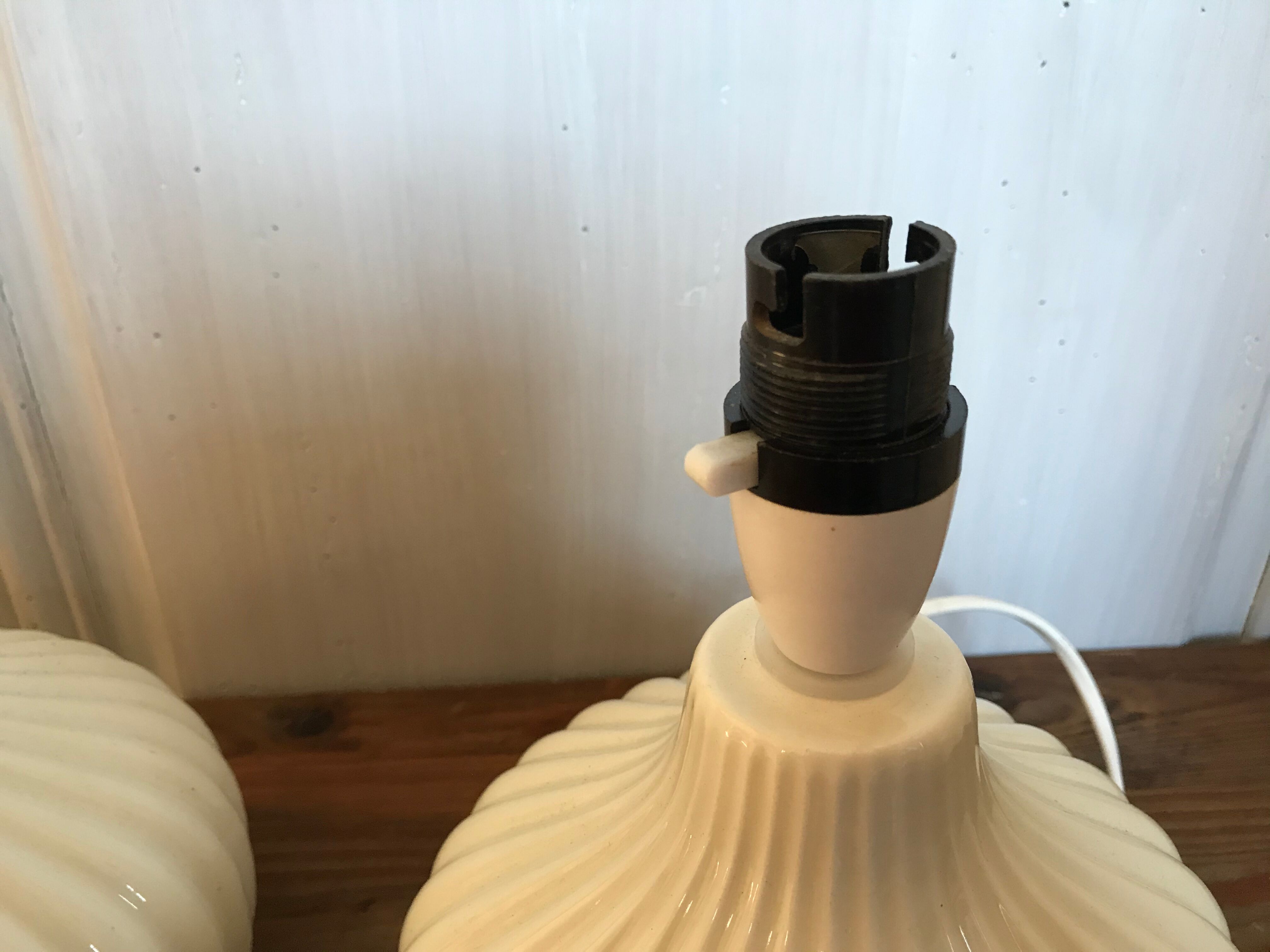 Pair of ceramic bedside lamps