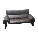 Vintage Swiss 2 seater leather sofa by De Sede model DS 2011