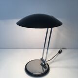 Swivel design desk lamp in chrome and black lacquered metal