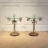 Palladio, pair of Italian cocktail side tables tables