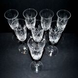 Set of 8 Junon champagne flutes in Lemberg crystal dlG Chantilly Saint-Louis