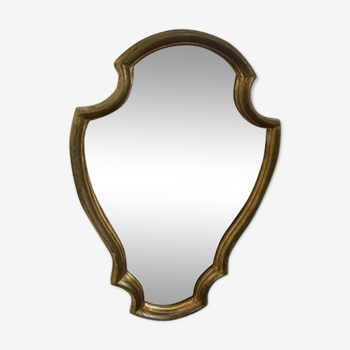 Golden baroque mirror 1950 - 33x49cm