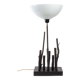 80s wooden lamp with polypropylene shade