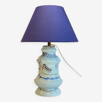 Chic vintage blue ceramic lamp