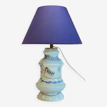 Lampe en céramique bleue vintage