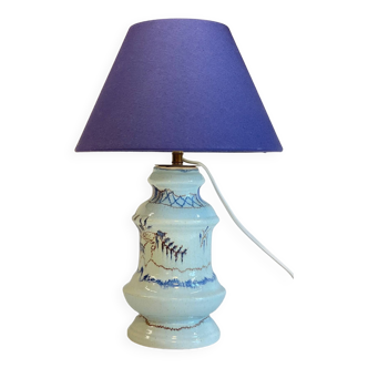 Lampe en céramique bleue vintage
