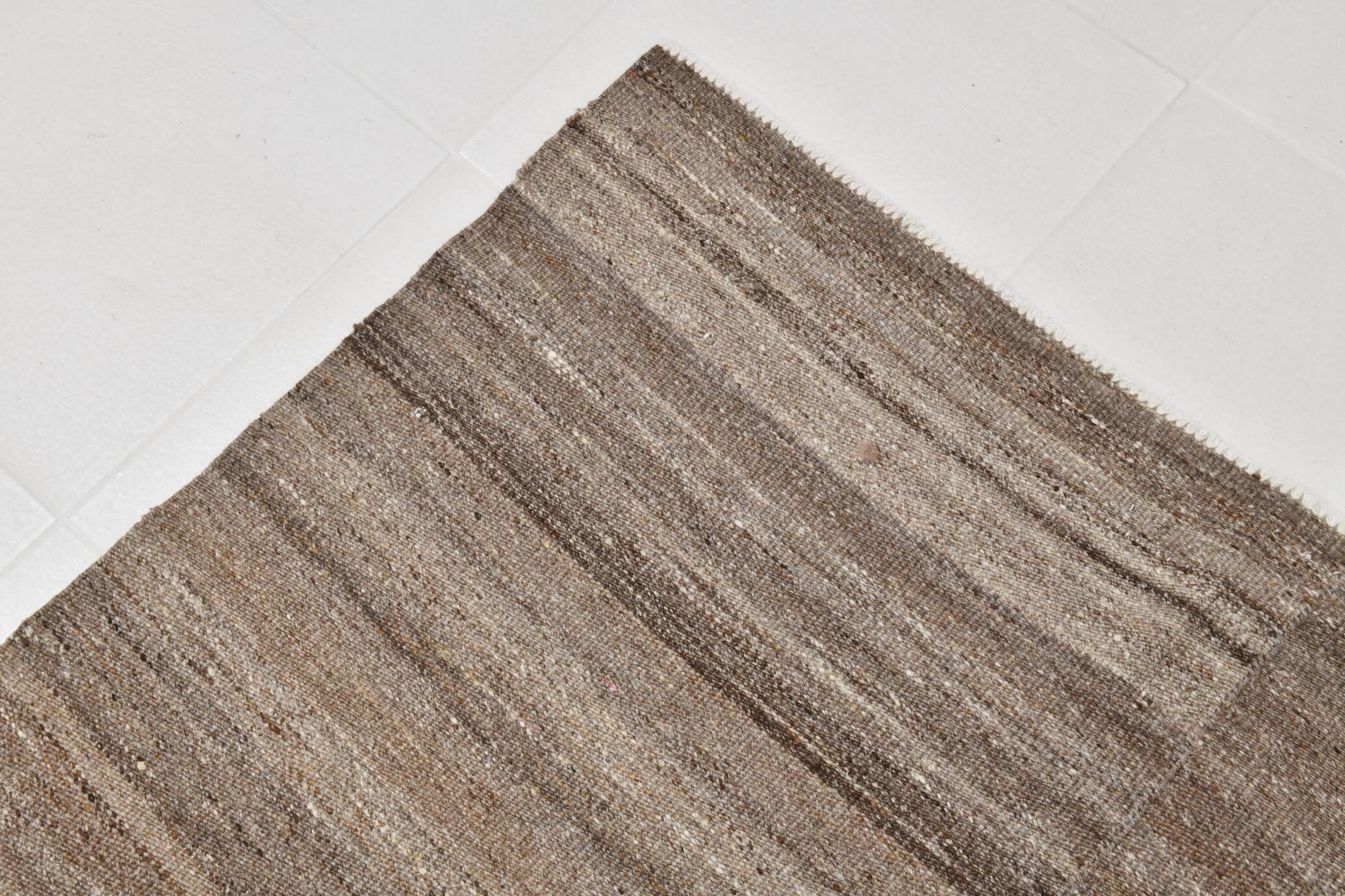 9x13 Brown Beige Large Vintage Rug, 265x399Cm