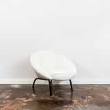 Mid century white boucle armchair 1950's